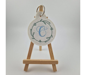 2€ ZUSATZTÜRCHEN 16. Dezember - Stickserie - ITH Anhänger Blumenrahmen Monogram